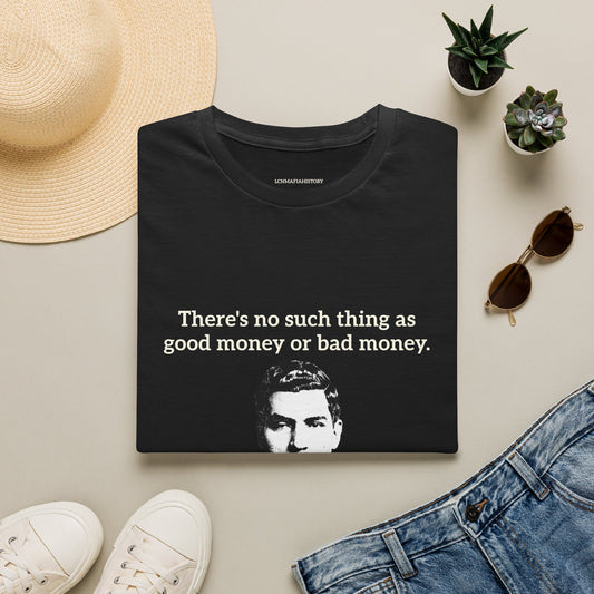 T-Shirt — Vintage Black & White Portrait Tee (retro gangster-style face)