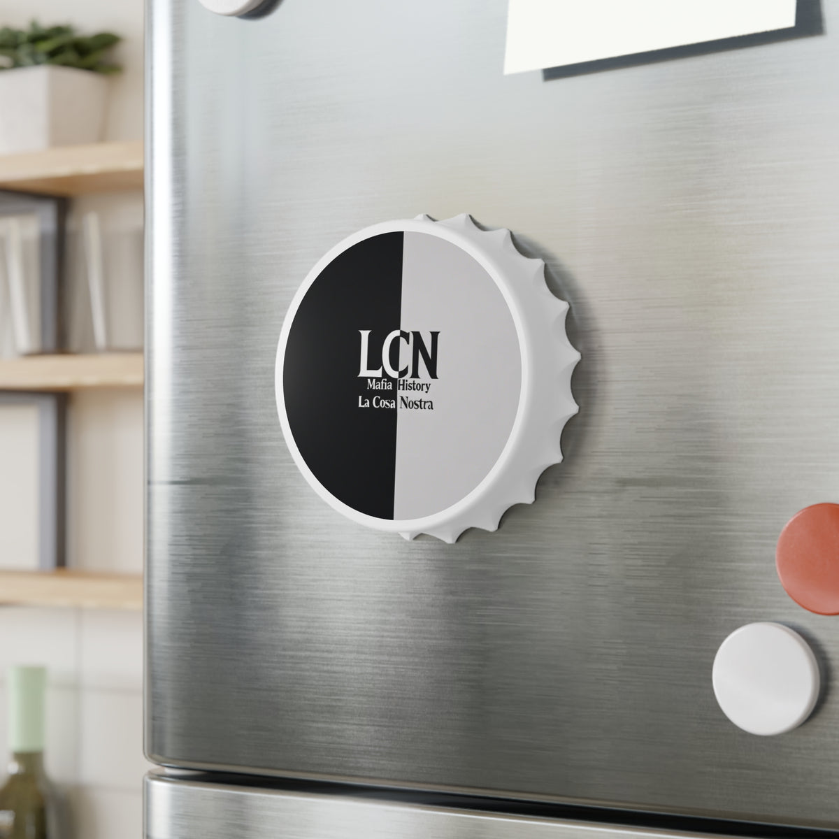 LCN Mafia History Retro Logo Magnetic Bottle Opener