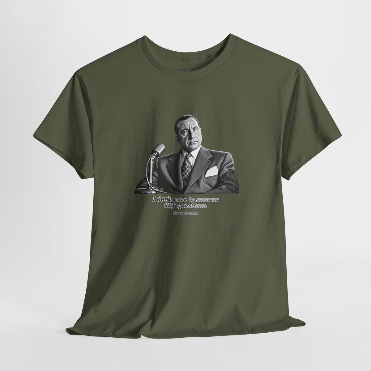 “I Don’t Care to Answer Any Questions” Heavy Cotton T-Shirt