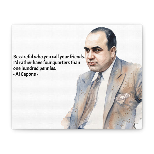 “Be Careful Who You Call Your Friends” Mafia Quote Canvas