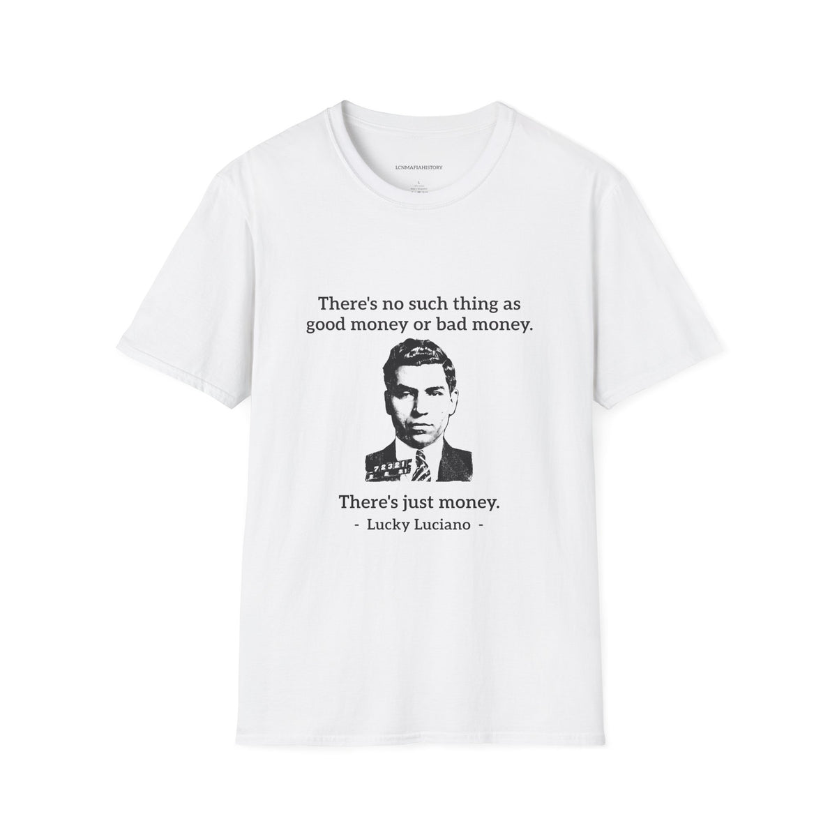 T-Shirt — Vintage Black & White Portrait Tee (retro gangster-style face)