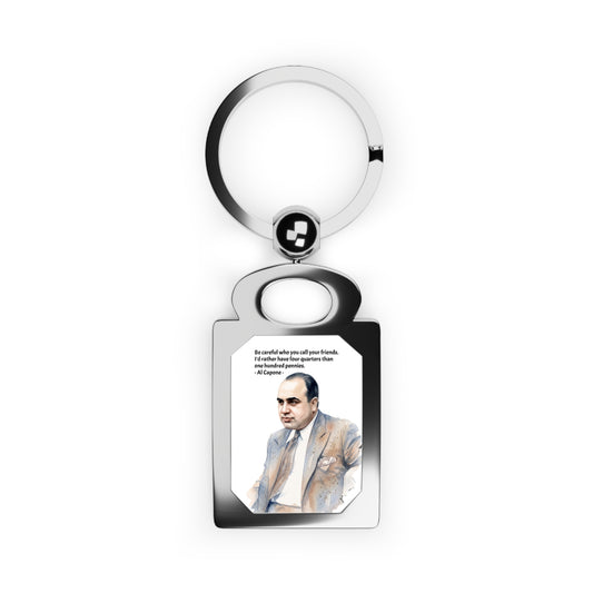 Vintage Crime Quote Rectangle Metal Keyring