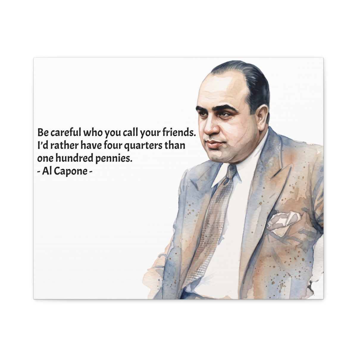 “Be Careful Who You Call Your Friends” Mafia Quote Canvas