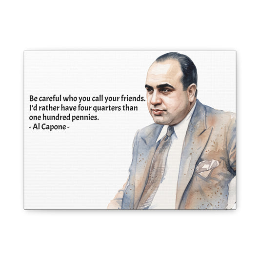 “Be Careful Who You Call Your Friends” Mafia Quote Canvas